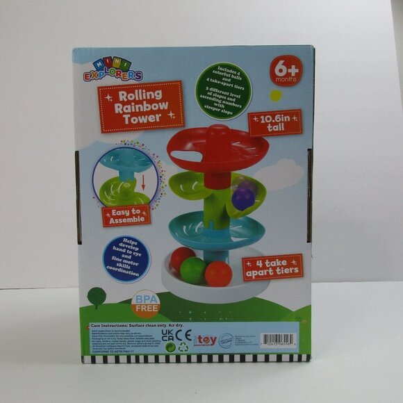 Lollipop Mini Explorers Rolling Rainbow Ball Drop Tower Baby Toys for Toddlers - Picture 3 of 5